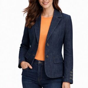 OVS Navy Indigo Denim Blazer Jacket